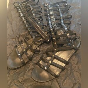 STUART WEITZMAN black  Gladiator Sandals women’s 40.5 over calf